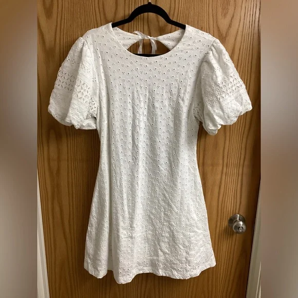 Free People Apricot Rose Mini Dress. Eyelet dress - Picture 7 of 14